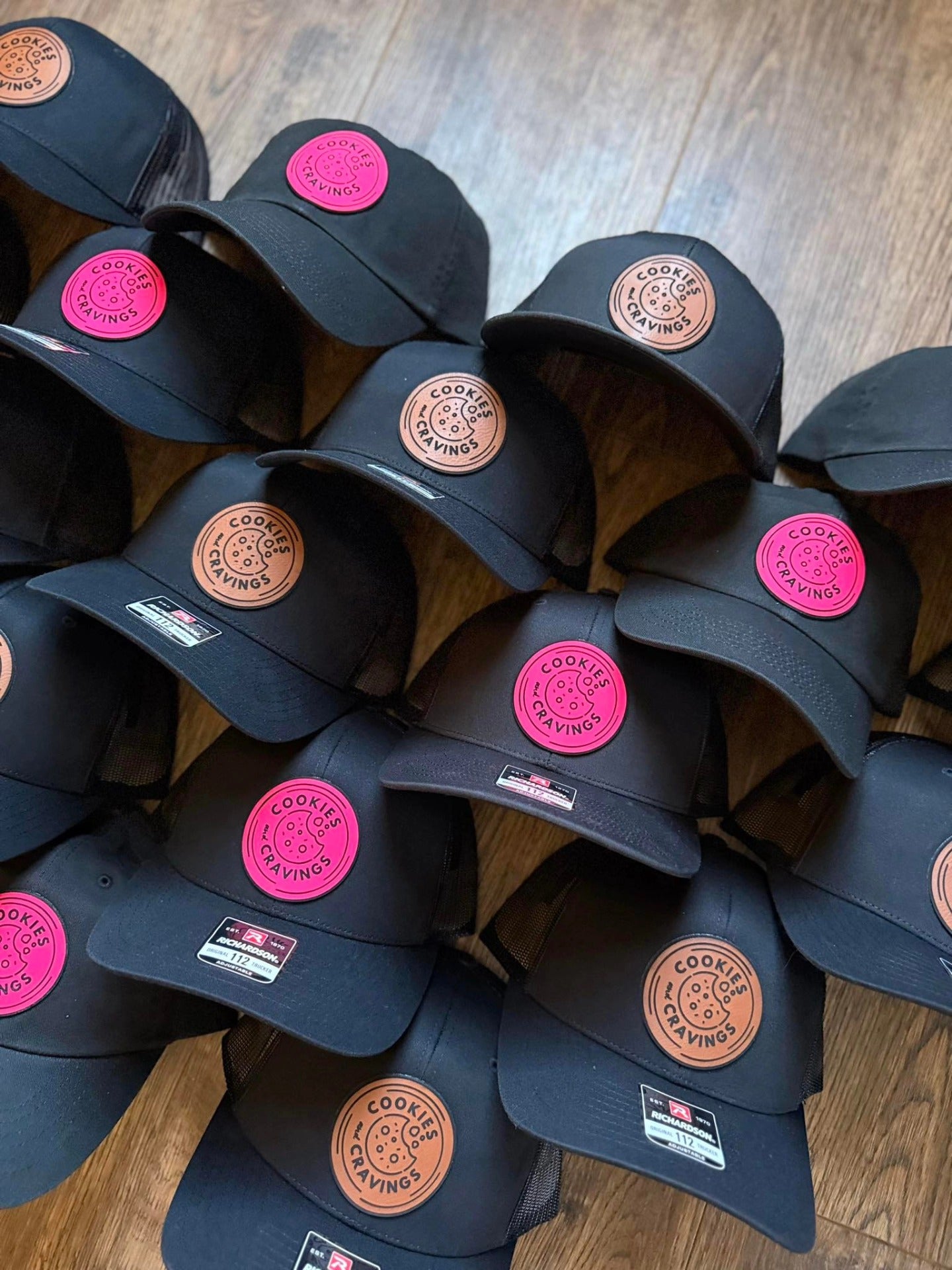 Black Trucker with Pink Logo Patch