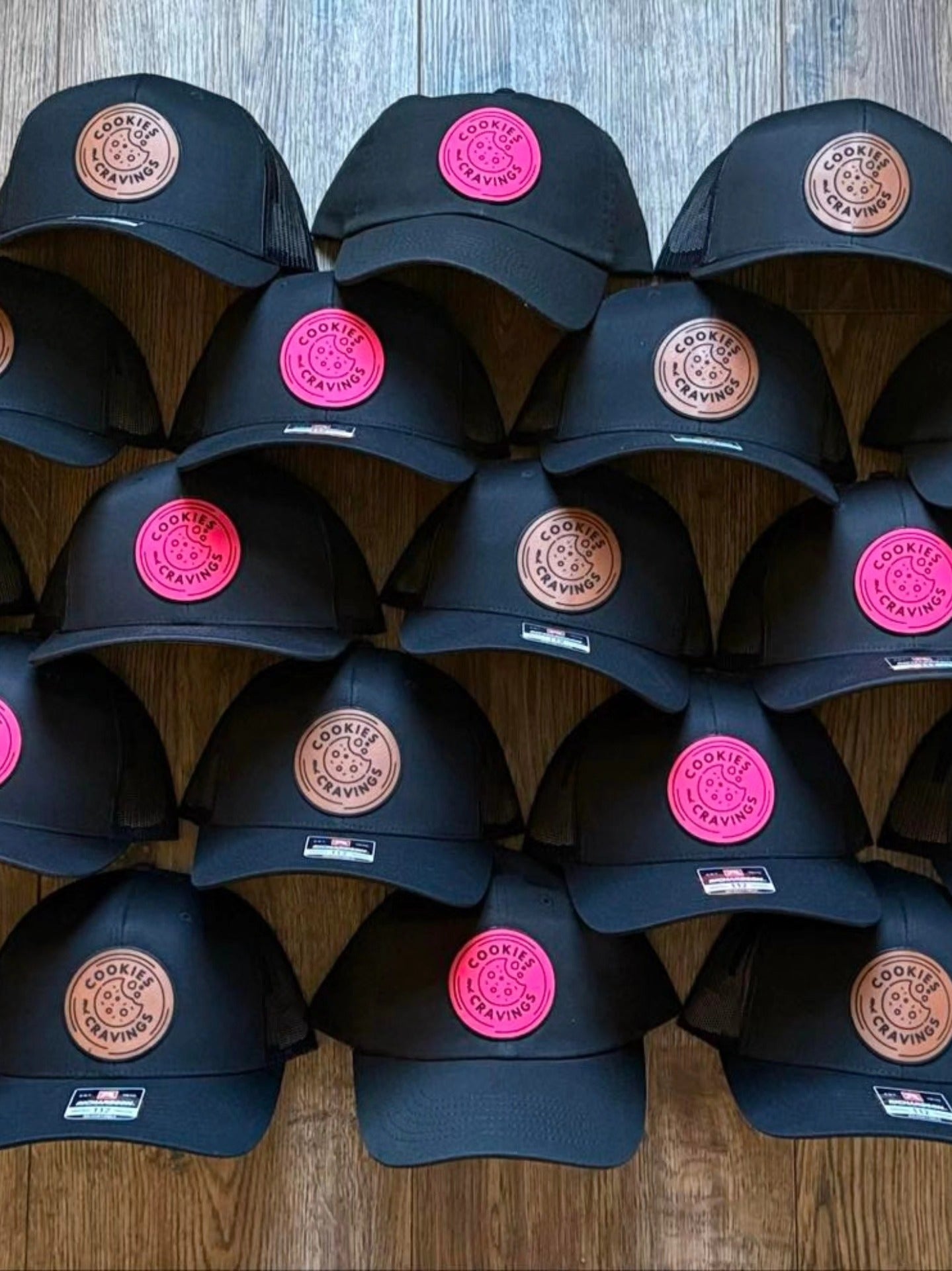 Black Trucker with Leather Logo Patch