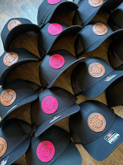 Black Cotton Hat – with Pink Logo Patch